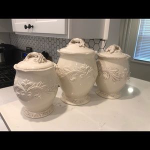 3 Piece Firenze Ivory Canister Set